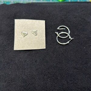 Silver earrings 2 pairs
